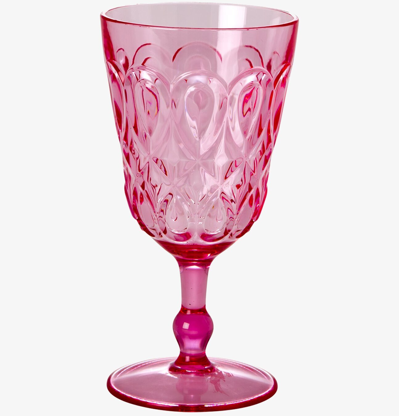 Vinglas Swirly Pink från Rice med rosa snirklig design