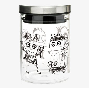 Kryddburk Svart Pure Friends från Poul Pava med figurer