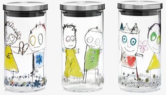 Glasburk 3-Pack Be Friends från Poul Pava med konstnärlig design