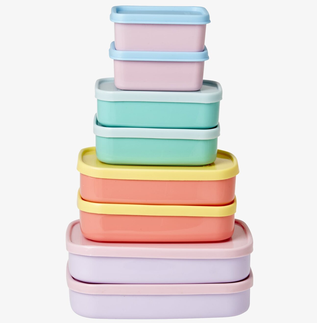 Plastburkar Med Lock - 8 Pack från Rice i olika färger