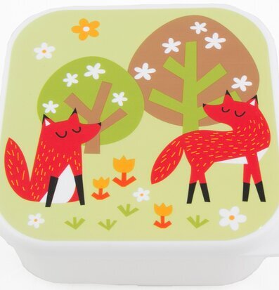 Matbox Räv från Sass & Belle med två söta rävar och träd