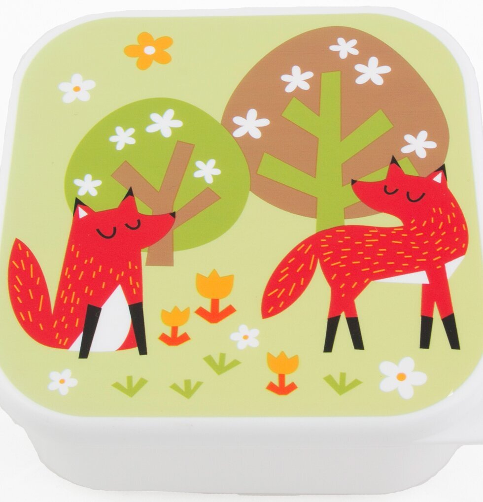 Matbox Räv från Sass & Belle med två söta rävar och träd