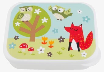 Lunchbox Räv från Sass & Belle med färgglad skogsscen