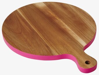 Skärbräda Acacia Neon Pink från Rice med neonrosa kant