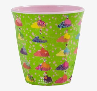 Mugg Damer från Rice med färgglada damer och blommor