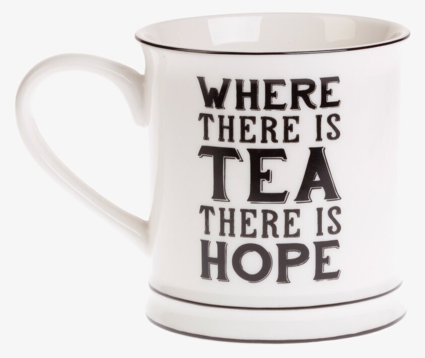 Mugg Where There Is Tea från Sass & Belle i vit keramik