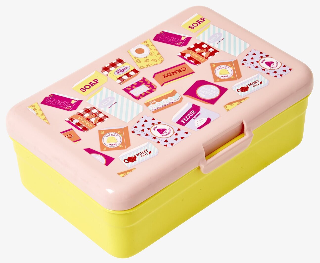 Lunchlåda Pink Grocery Print från Rice med färgglatt tryck