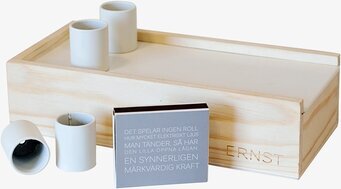 Stumplåda Inkl Stumpar från Ernst, trälåda med ljusstumpar