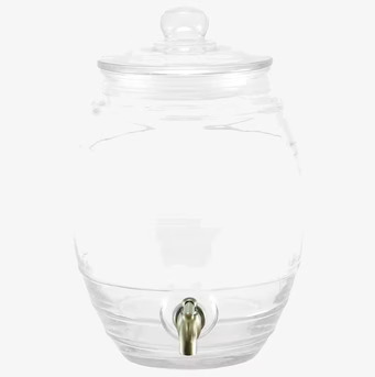 Glasburk Med Mässingskran från Strömshaga i klart glas