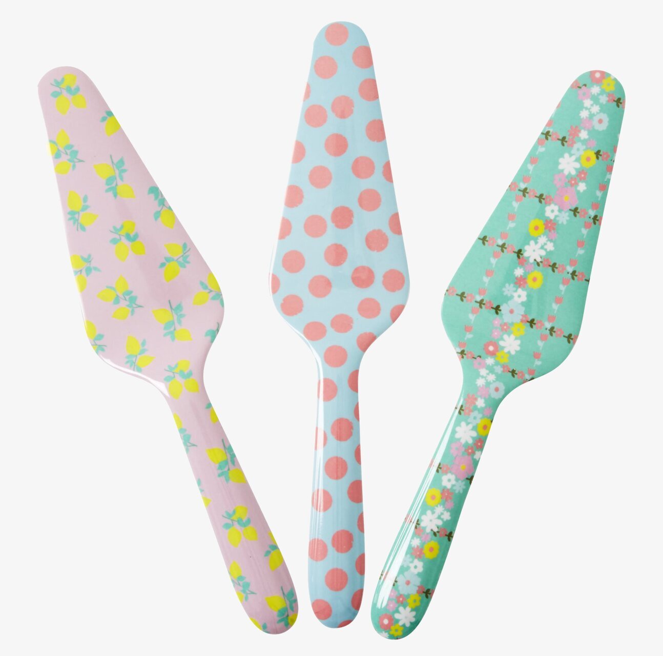 Tårtspade Retro Flower från Rice i tre färgglada mönster