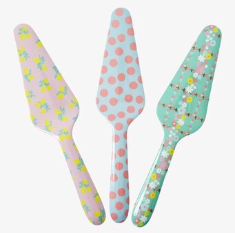 Tårtspade Retro Flower från Rice i tre färgglada mönster