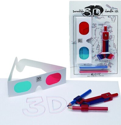 3D Skrivset från Worldwide co med glasögon och ritsnurra