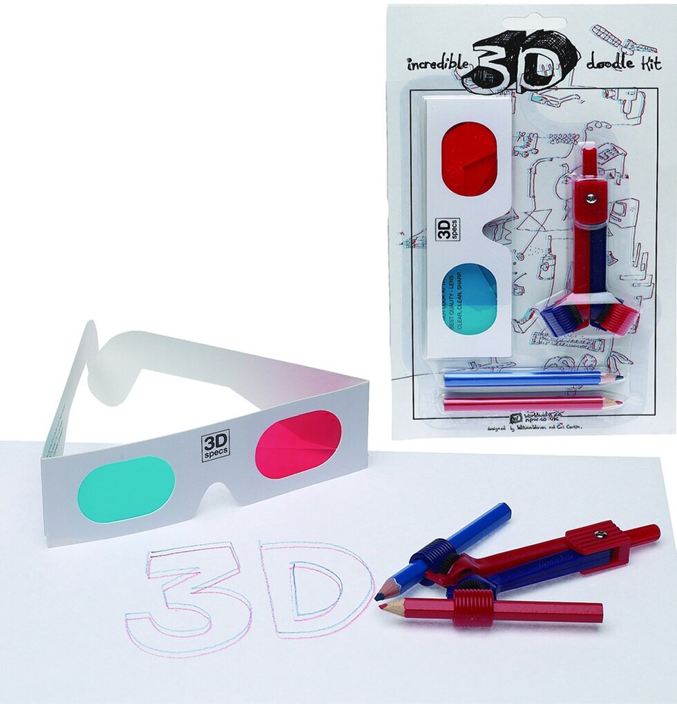 3D Skrivset från Worldwide co med glasögon och ritsnurra