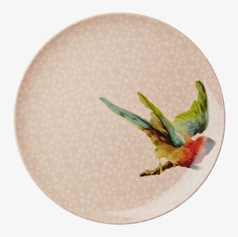 Assiett Bird Print från Rice med fågel och blommönster