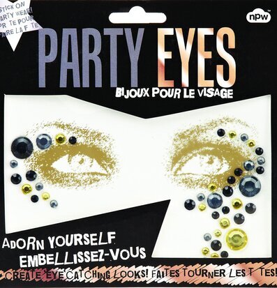 Partyögon guld från Annat i svart förpackning med kristaller