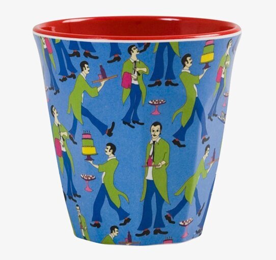 Mugg Kypare från Rice med färgglatt mönster och röd insida