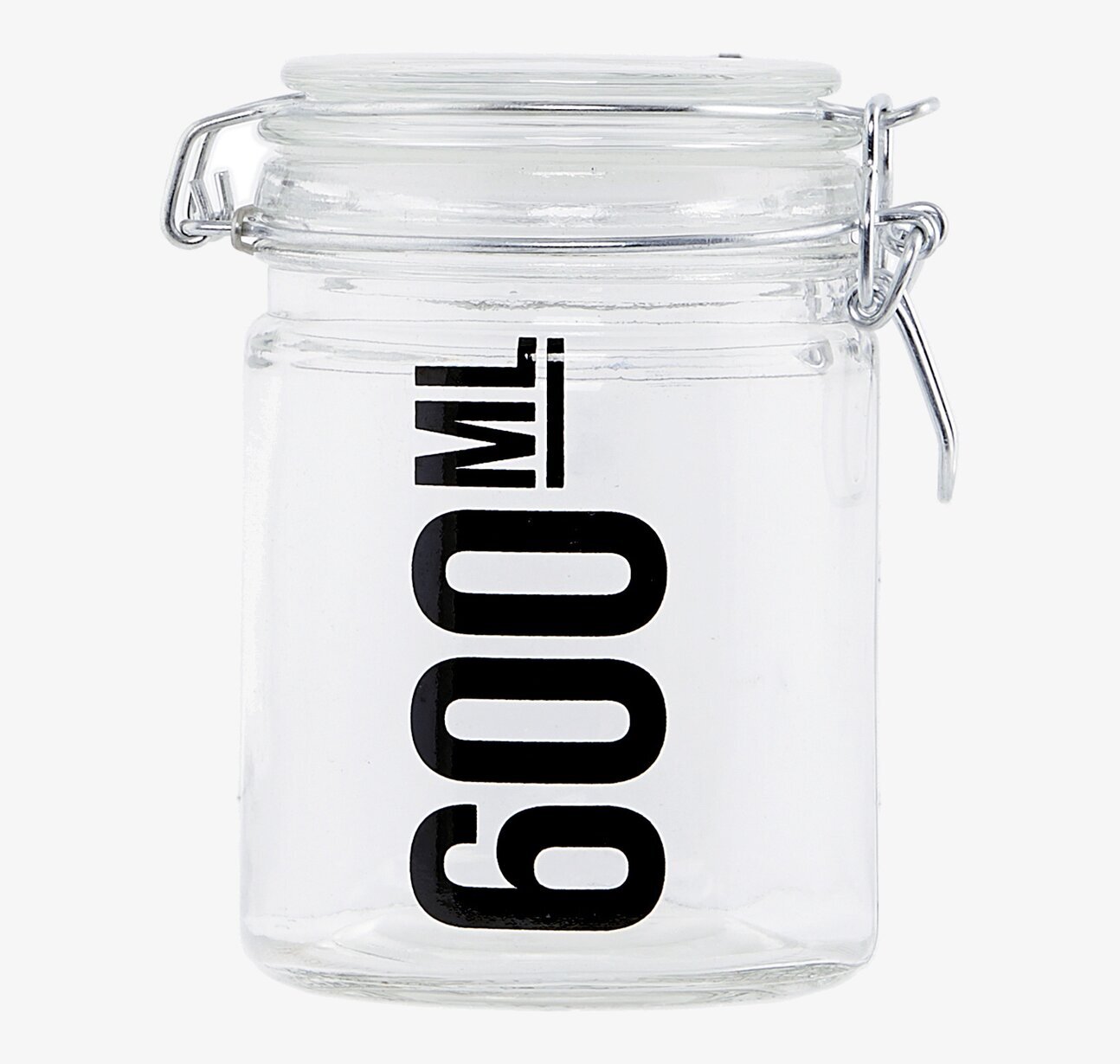 Glasburk 600 ml från House Doctor med metallklämma och text