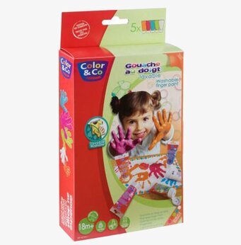 Fingerfärgset 5X80 ml, peps från Color & Co för barn