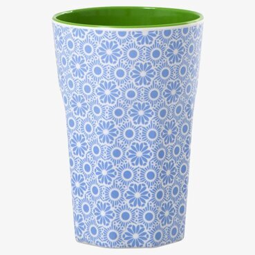 Mugg Latte Blå/Vit Marrakesh från Rice med intrikat mönster