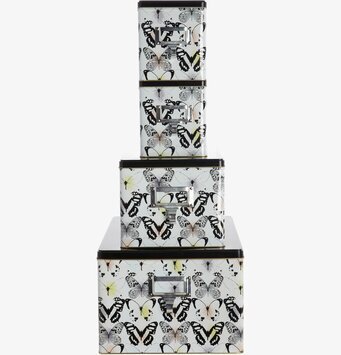 House Doctor Butterflies förvaringslådor med fjärilsmönster