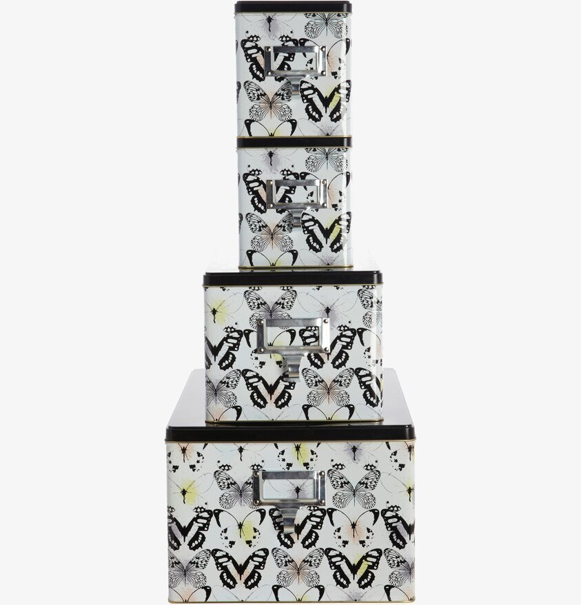 House Doctor Butterflies förvaringslådor med fjärilsmönster