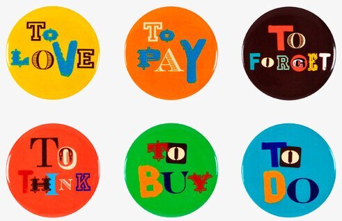 Kylskåpsmagneter To do från Derriére la porte i färg