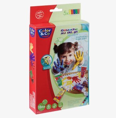 Fingerfärgset 5X80 ml, klassiskt från Color & Co för barn