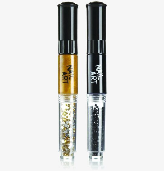 Nagelkonst Guld från Annat: Två pennor med dekorpärlor