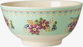 Skål Mint Flower Print från Rice med blommigt mönster