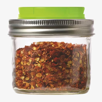 Spice Lid från Ball Mason Jar med grönt lock och glasburk