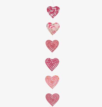 Dekoration Hjärta Rosa från Sass & Belle, sex rosa hjärtan