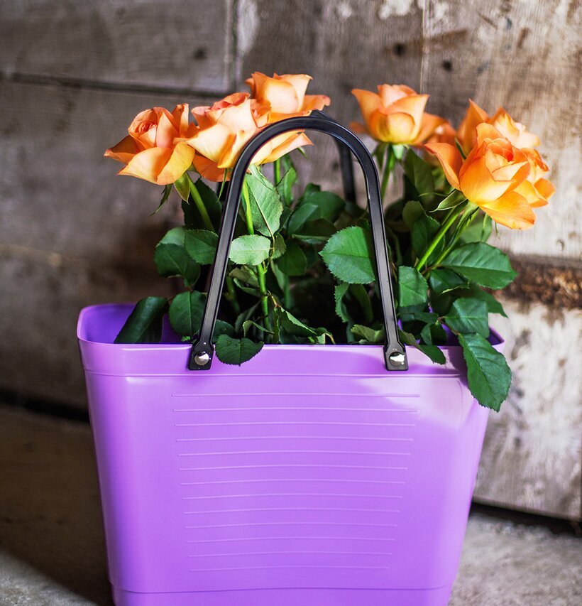 Väska Liten Hinza Lila - Green Plastic från Hinza med rosor