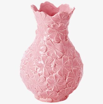 Vas Blomma Rosa från Rice med detaljerade blommönster