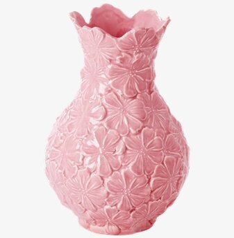 Vas Blomma Rosa från Rice med detaljerade blommönster