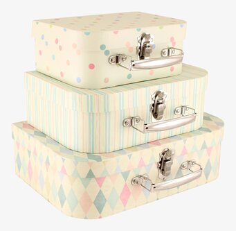 Väska Ruta/Rand/Prick från Strömshaga i pastellfärger