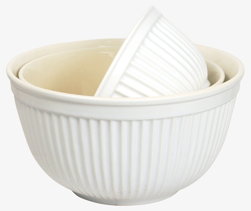 Skålset 3-Del Mynte Pure White från IB Laursen i keramik