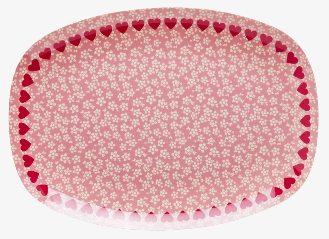 Liten Tallrik Heart Print från Rice med blommor och hjärtan