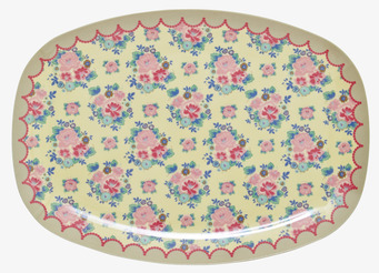 Tallrik Dutch Rose Print från Rice med blommigt mönster