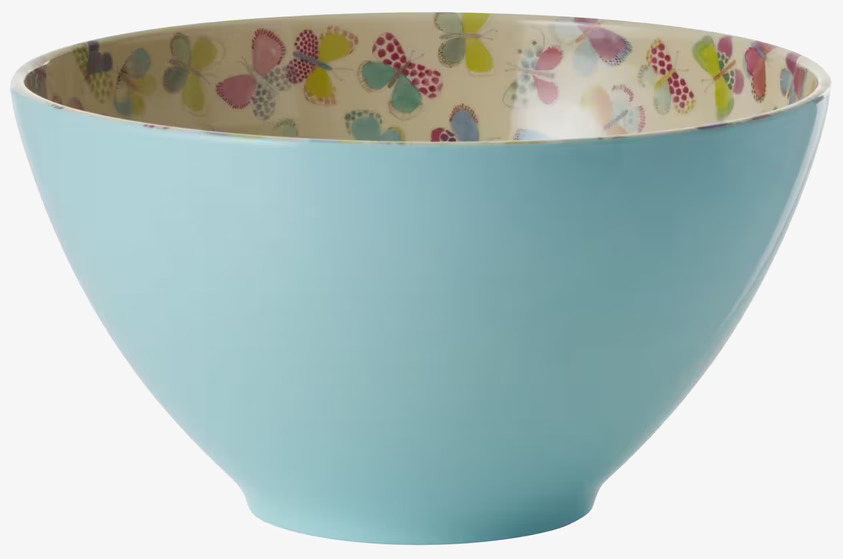 Salladsskål Butterfly Print från Rice i turkos med fjärilar