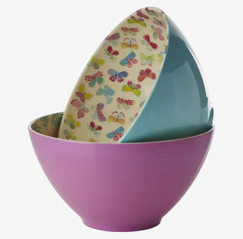 Salladsskål Butterfly Print från Rice med färgglada fjärilar