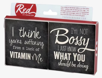 Coasters - Bossy från Ball Mason Jar med humoristisk design