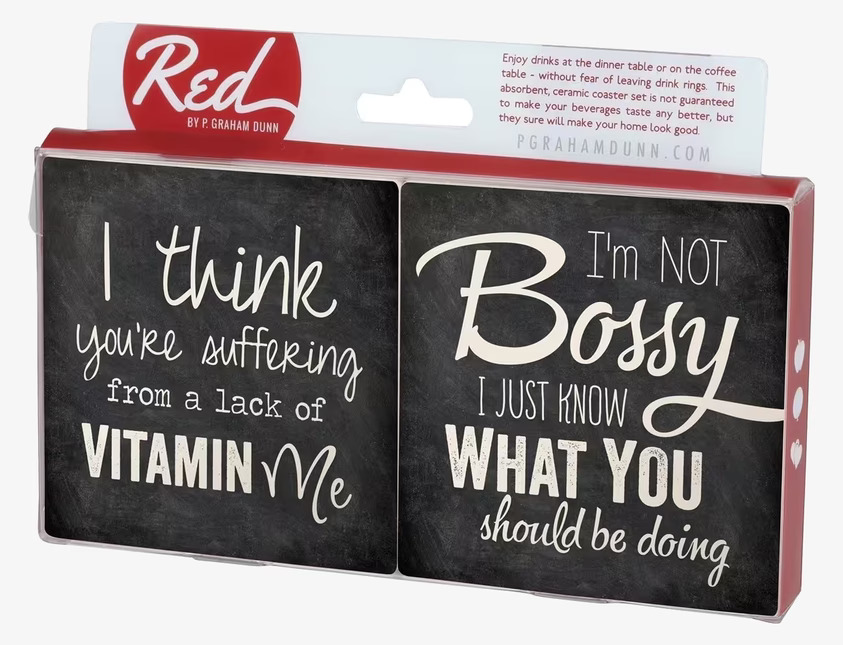 Coasters - Bossy från Ball Mason Jar med humoristisk design