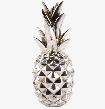 Pineapple Silver från Interstil, glänsande dekorativ ananas