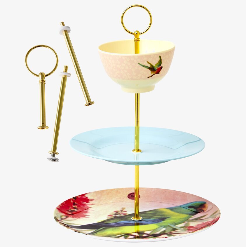 Gör ett eget kakfat - Guld från Rice med fågelmotiv