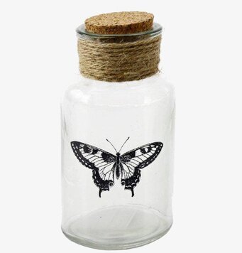 Glasflaska Fjäril från Interstil med fjärilsmotiv och kork