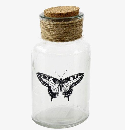 Glasflaska Fjäril från Interstil med fjärilsmotiv och kork