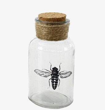 Glasflaska Geting från Interstil med getingtryck och snöre