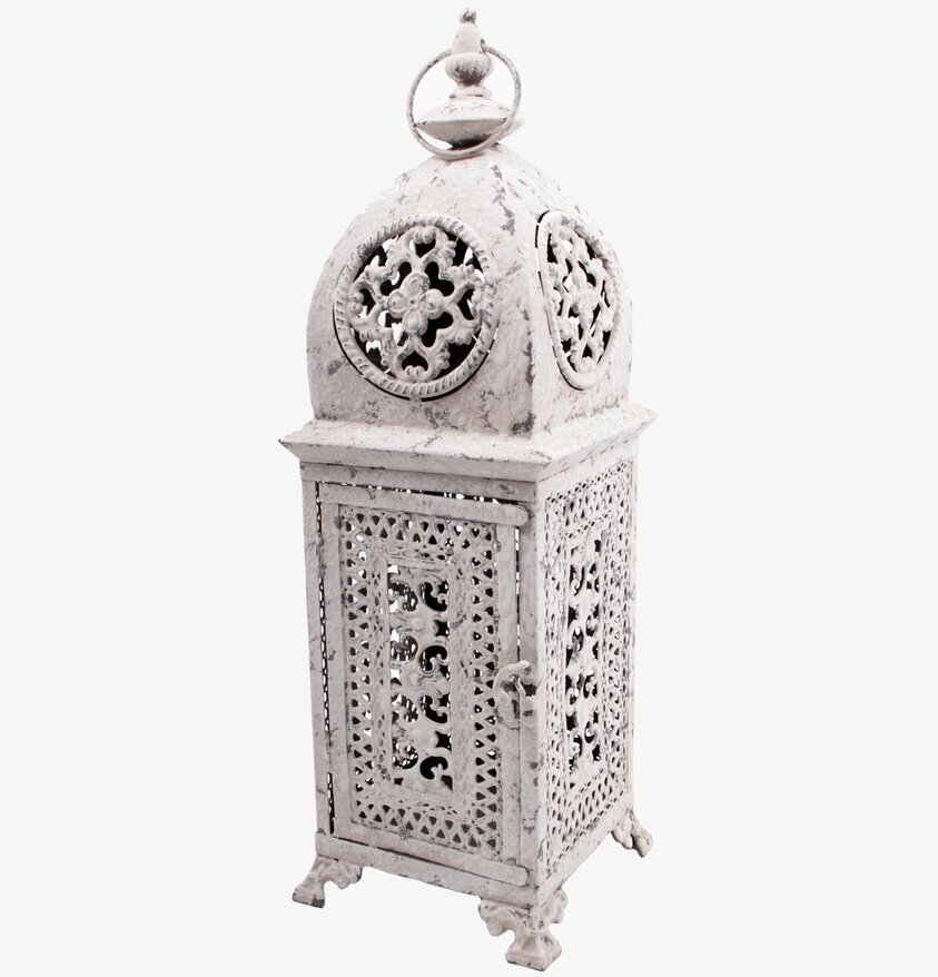 Lykta Worn Liten från Interstil med patinerad vit finish