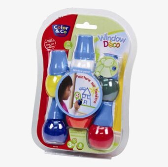 Fönsterfärger set 6x30 ml från Color & Co i plastförpackning