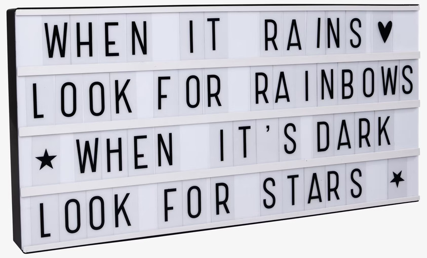 Lightbox Svart XL från A Little Lovely Company med text